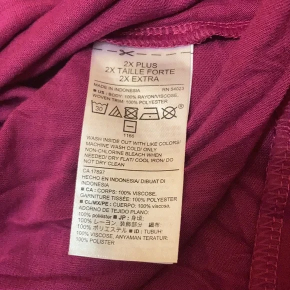 NWT Old Navy purple/pink top Sz 2X - Picture 4 of 5